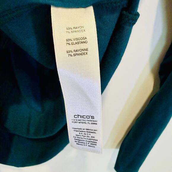 NWT Chico’s Smooth Karina Shirttail Top Goddess Green Size 0 - Picture 6 of 8